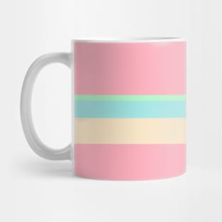 A limited merger of Soft Pink, Blue Lagoon, Magic Mint and Bisque stripes. Mug